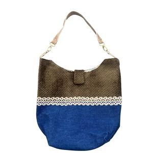 Custom Handmade Vintage Purse Fashion Shoulder Bag OLIVE DENIM